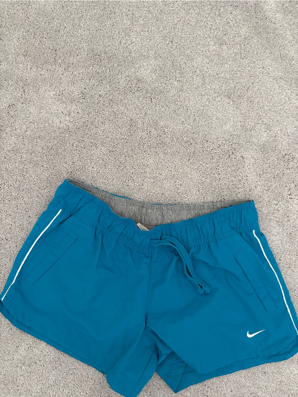 Nike Teal Athletic Running Shorts with White Trim